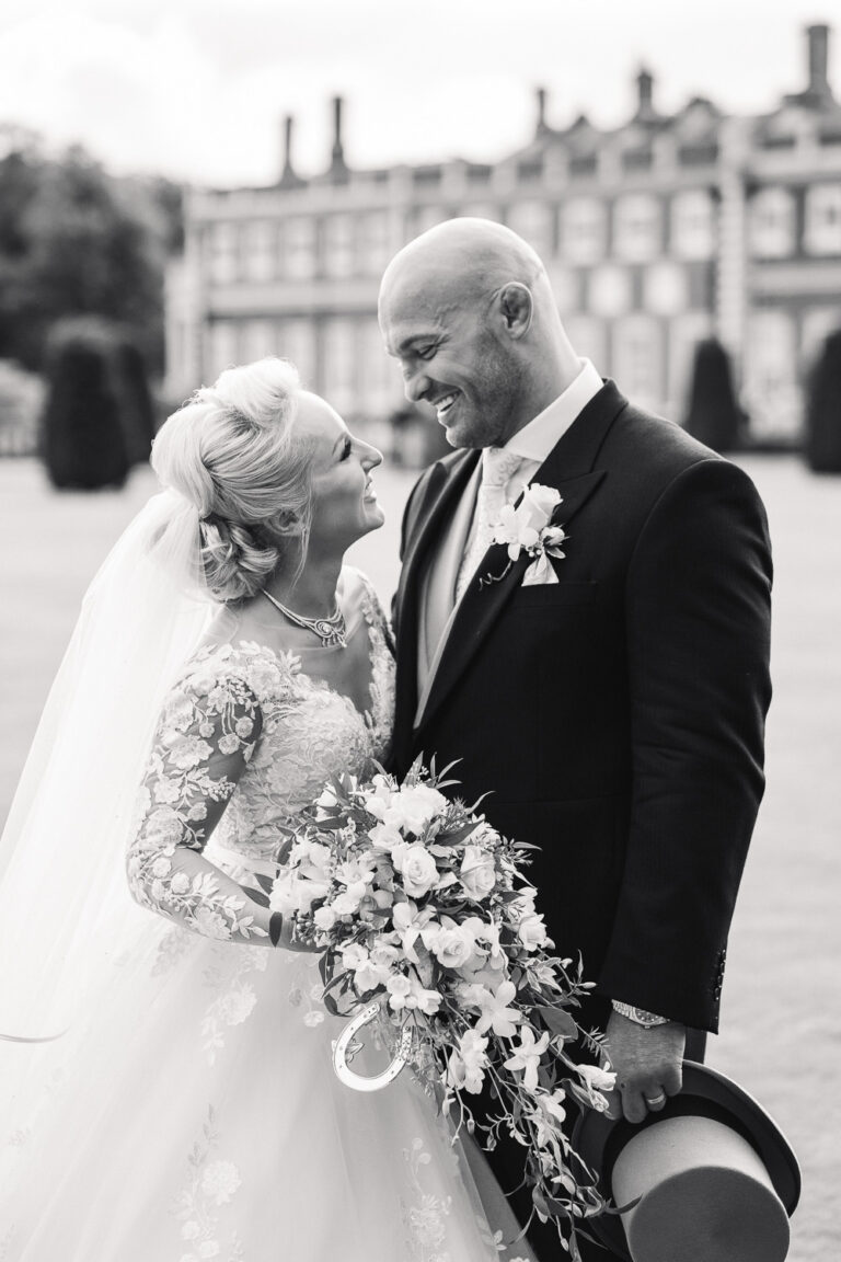 Bride and Groom laughing together